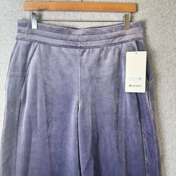 NWT Lululemon Scuba Wide Leg Pants Mid-Rise Velvet Nightfall Large Athleisure - Picture 3 of 15